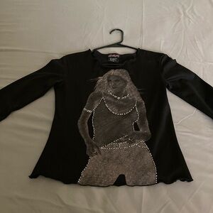 Spoiled Black Blouse with Silver Accents